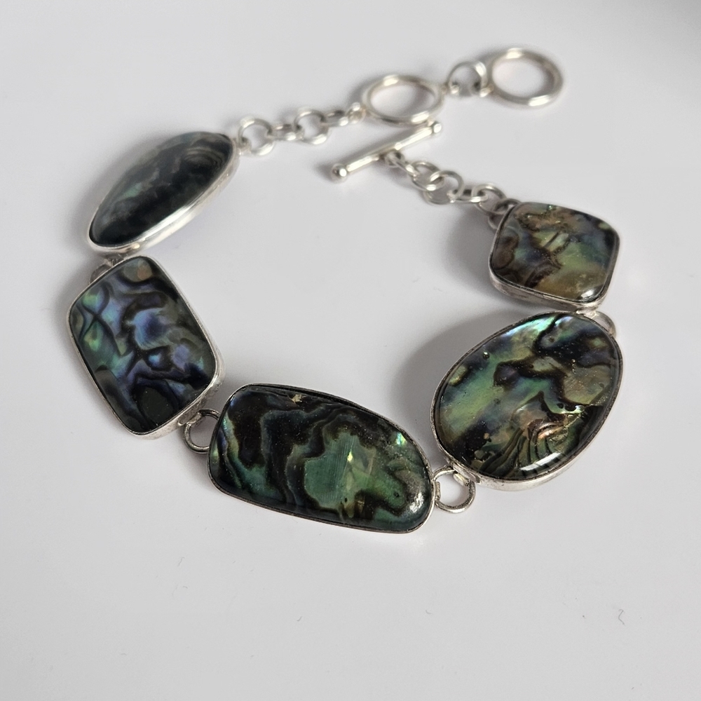Lucoral (LUC) 925 Sterling & Abalone Cabochon Bracelet